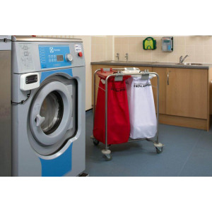 2 bag stainless steel laundry cart